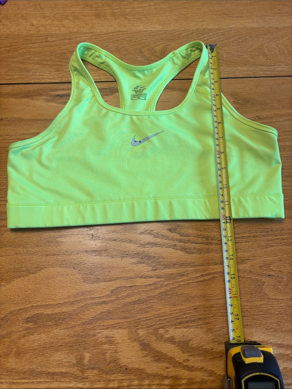 Nike Neon Yellow Sports Bra with Black Shorts & Purple Tee . Please note sizes - Picture 9 of 12